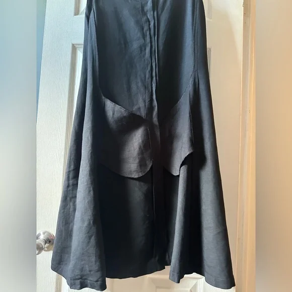 Eileen Fisher 100% linen Black Sleeveless Button-Down Dress - Picture 7 of 7